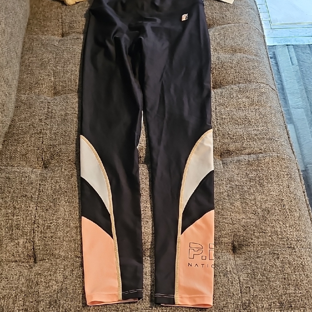 P.E Nation Black and Pink Leggings